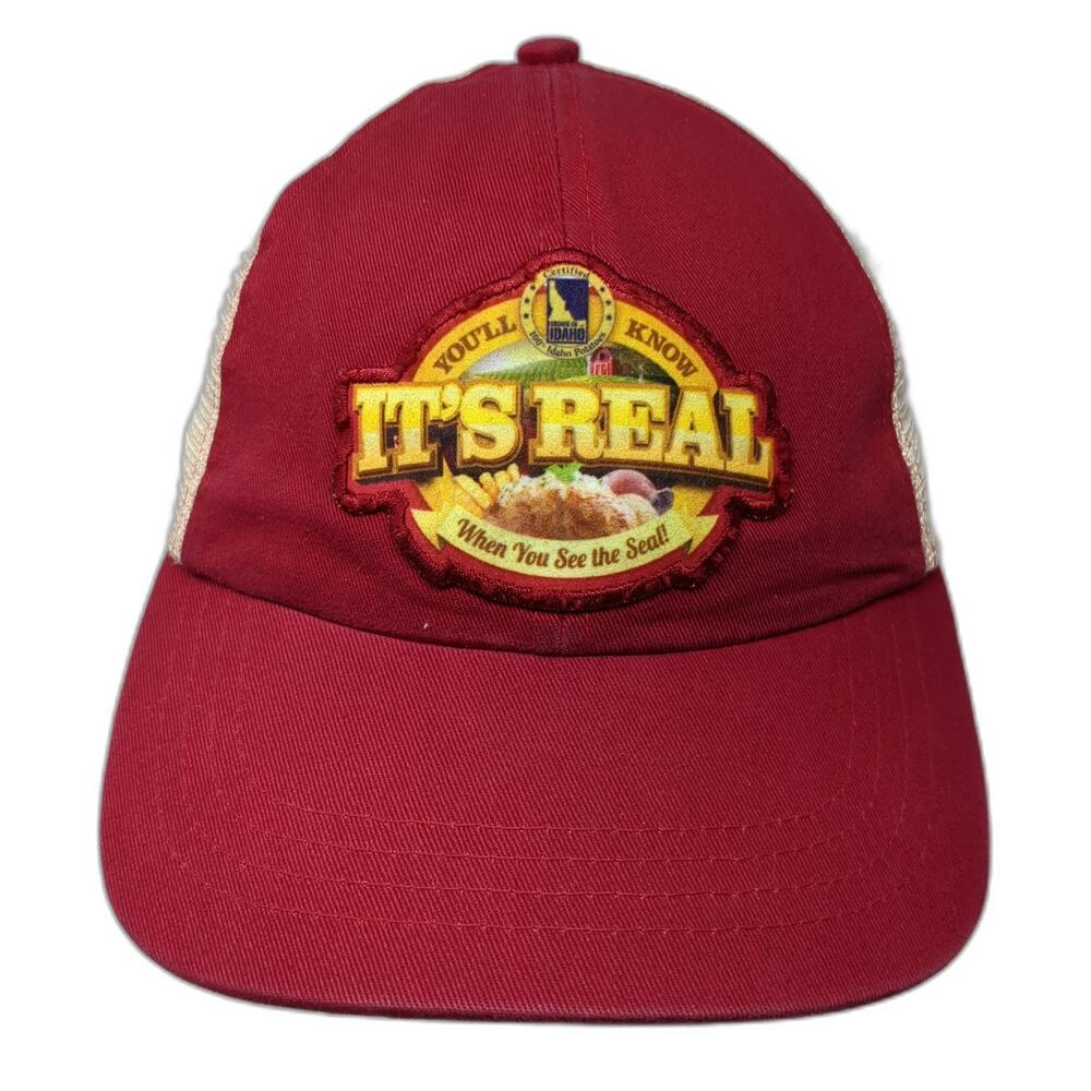 You'll Know It's Real Idaho Trucker Hat Red One Size Fahrenheit Fashion Headwear